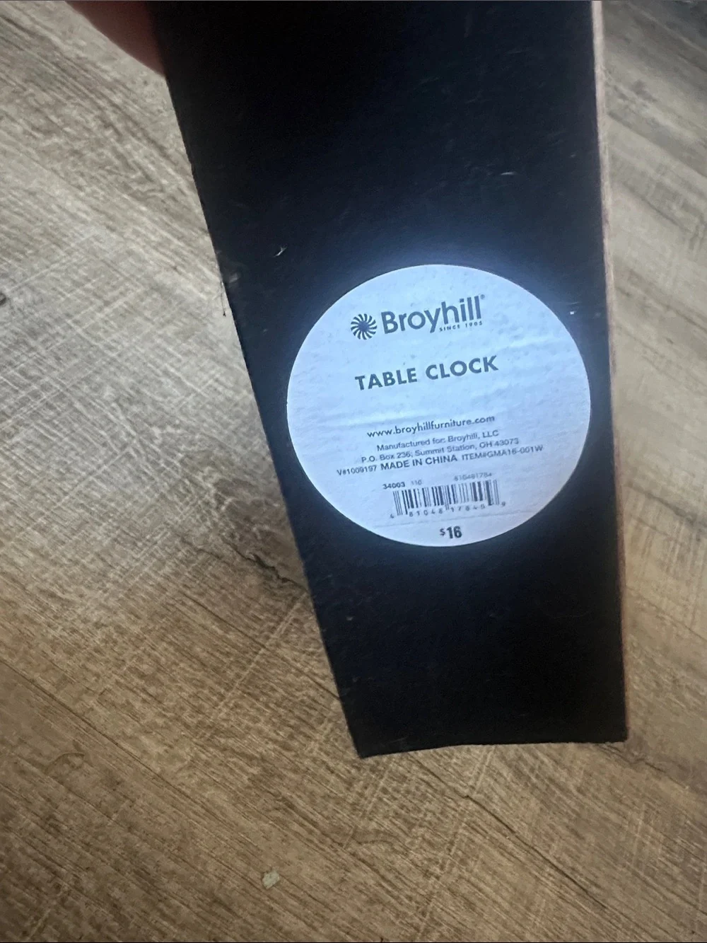 Silver and White Tabletop Clock with Wood Base - Minimal Decorative Clock
